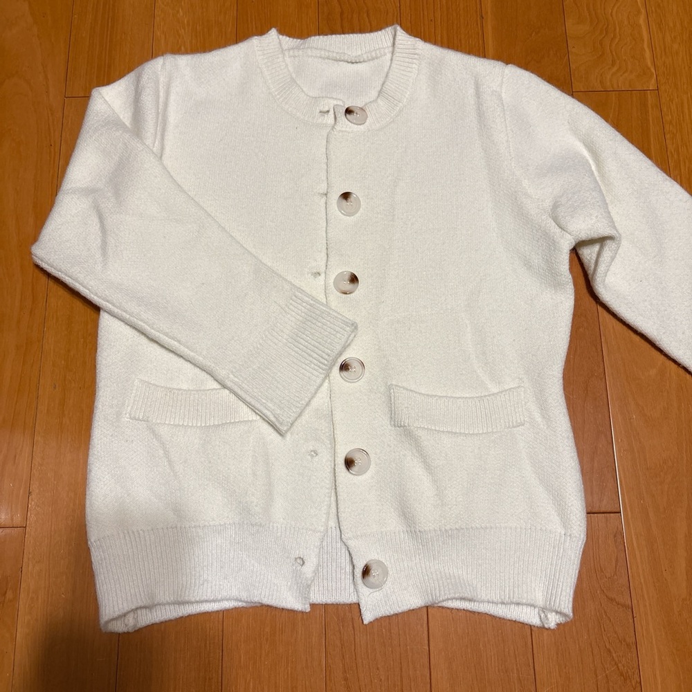 Zara Off-White Knit Cardigan